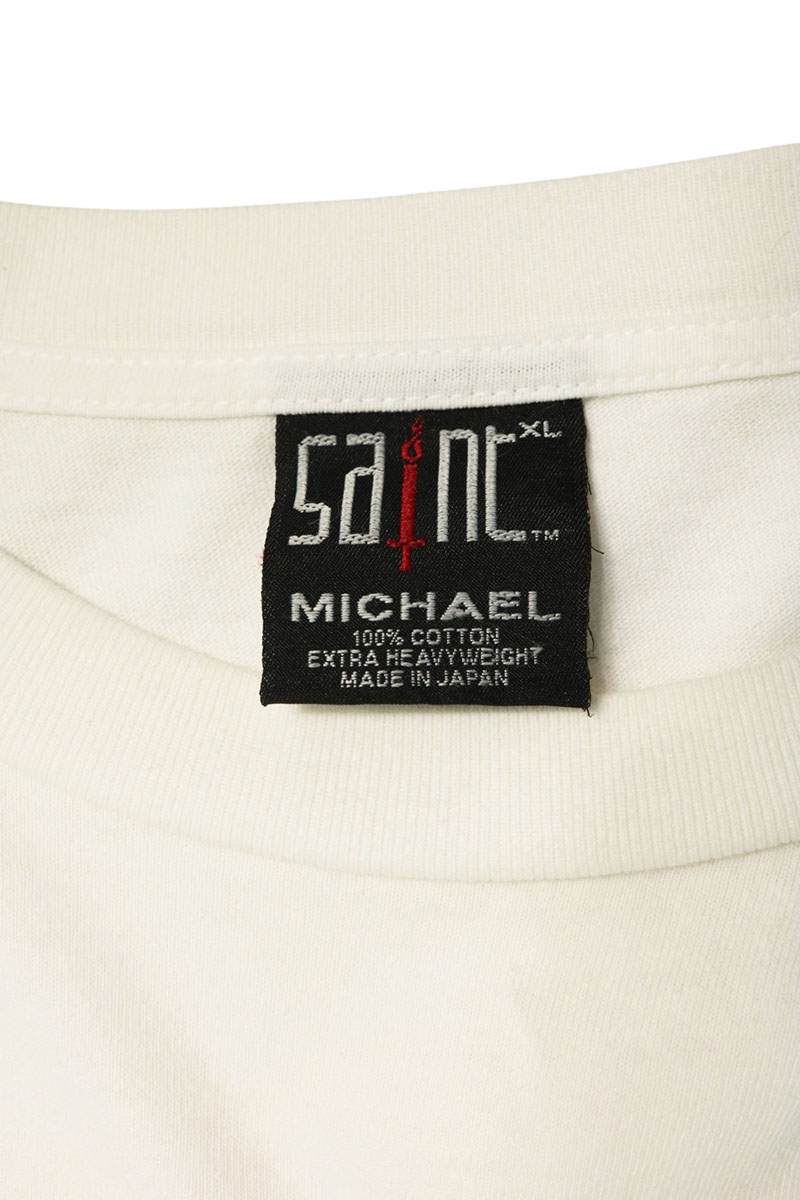 SAINT MICHAEL Girls Print Vintage T-Shirt White Size XL