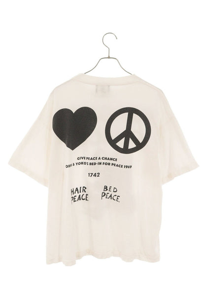 SAINT MICHAEL IMAGINE Peace Cotton T-Shirt White Size L