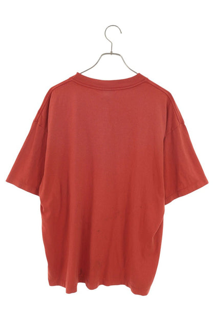 SAINT MICHAEL Distressed Front Design T-Shirt Red Size L