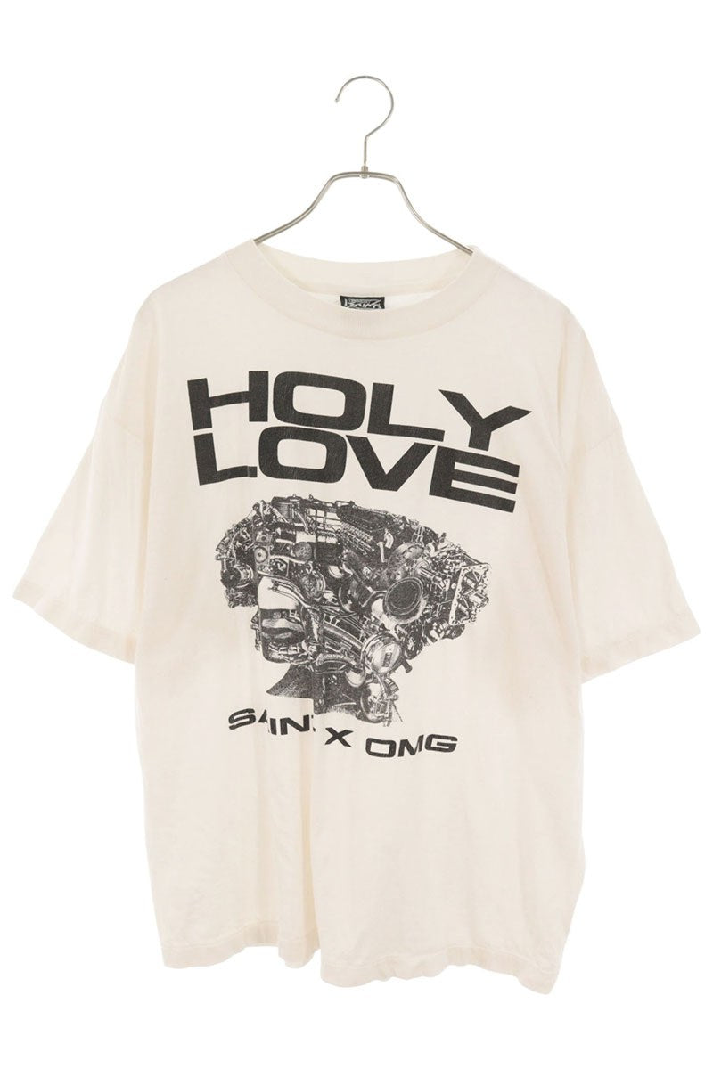 SAINT MICHAEL HOLY LOVE Cotton T-Shirt White Size L