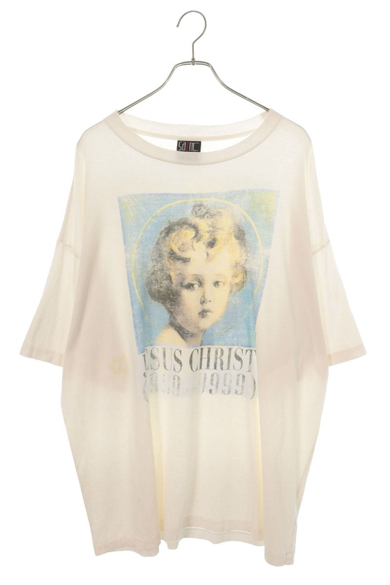 SAINT MICHAEL Maria Print Vintage T-Shirt White Size XL
