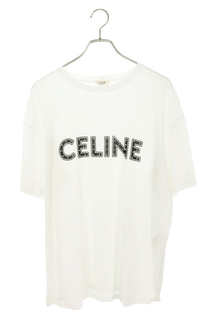 CELINE Cotton Studs Logo Print T-Shirt Size S