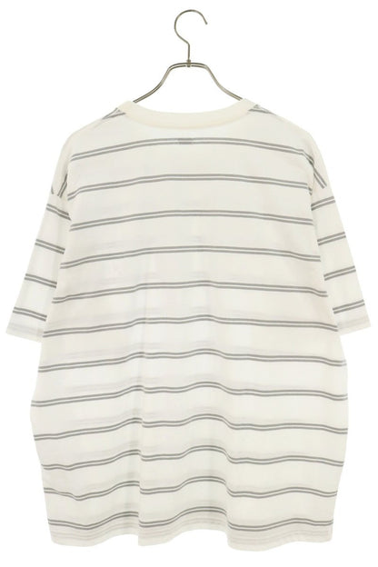 SEQUEL 26SS Logo Print Striped T-Shirt White/Gray Size L