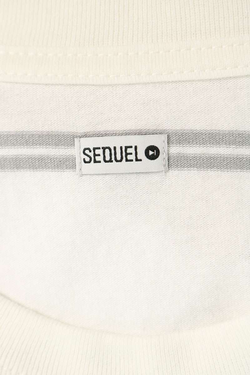 SEQUEL 26SS Logo Print Striped T-Shirt White/Gray Size L