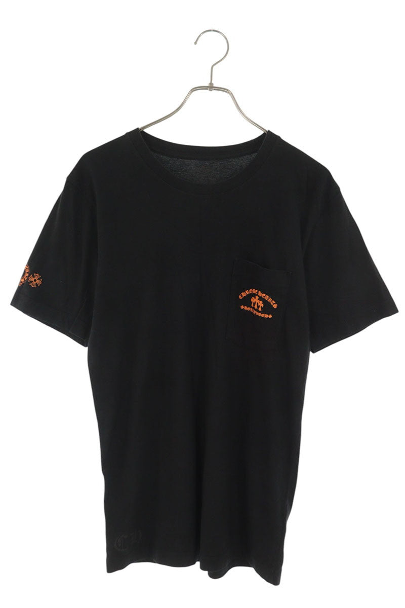 Chrome Hearts Cemetery Cross Print Tee Black/Orange Size M