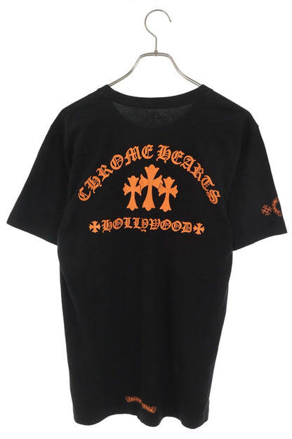 Chrome Hearts Cemetery Cross Print Tee Black/Orange Size M