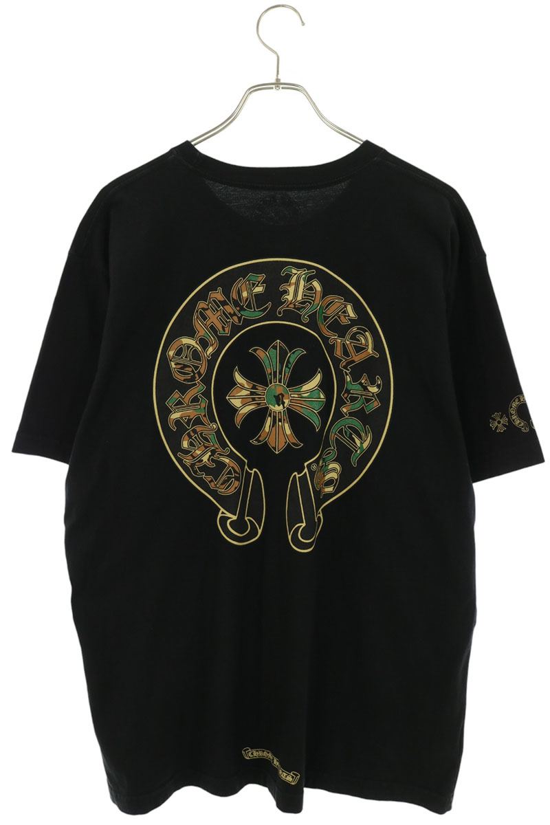 Chrome Hearts Back Camo Horseshoe Tee Black/Green Size XL