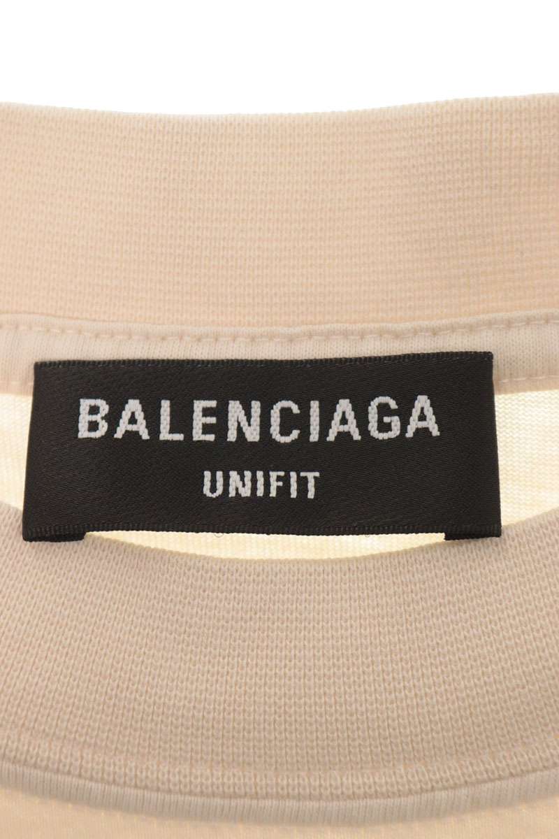 BALENCIAGA 22SS Back Hem Logo T-Shirt Beige Size 2