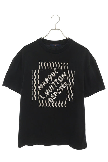 LOUISVUITTON 24SS Front Logo Pearl T-Shirt Black Size XS