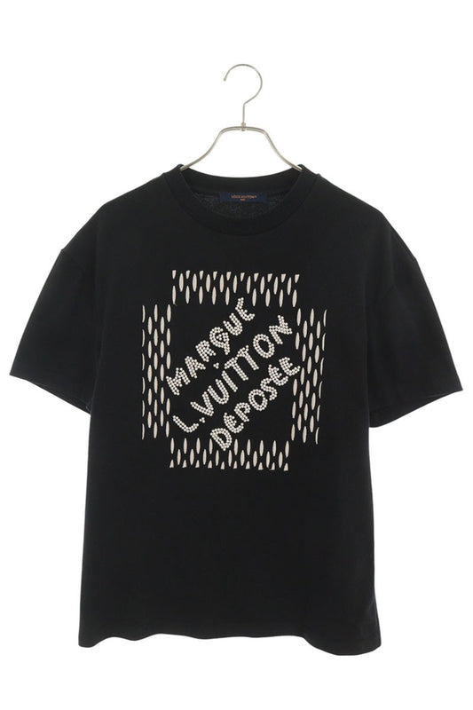 LOUISVUITTON 24SS Front Logo Pearl T-Shirt Black Size XS