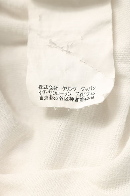 SAINT LAURENT PARIS Distressed Flag T-Shirt White Size S