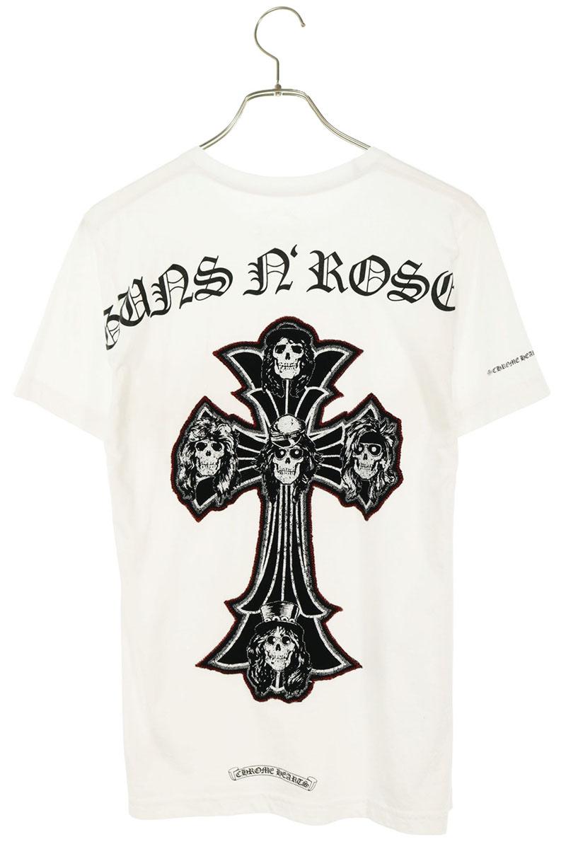 Chrome Hearts Guns N' Roses Skull Cross Tee White Size S
