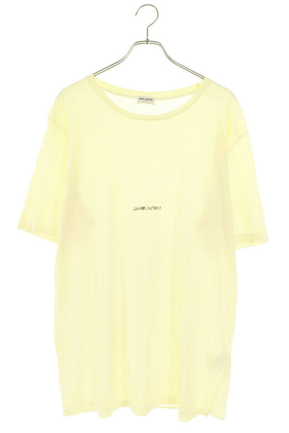 SAINT LAURENT PARIS Square Logo T-Shirt Yellow Size L