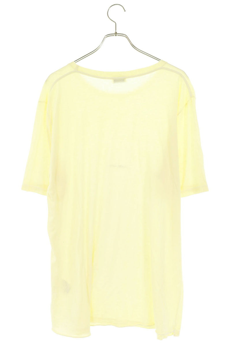 SAINT LAURENT PARIS Square Logo T-Shirt Yellow Size L