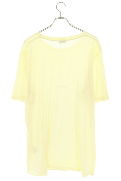 SAINT LAURENT PARIS Square Logo T-Shirt Yellow Size L