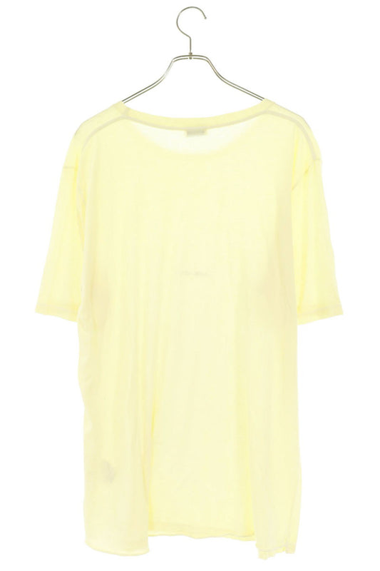 SAINT LAURENT PARIS Square Logo T-Shirt Yellow Size L