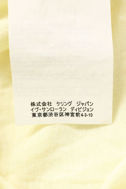 SAINT LAURENT PARIS Square Logo T-Shirt Yellow Size L