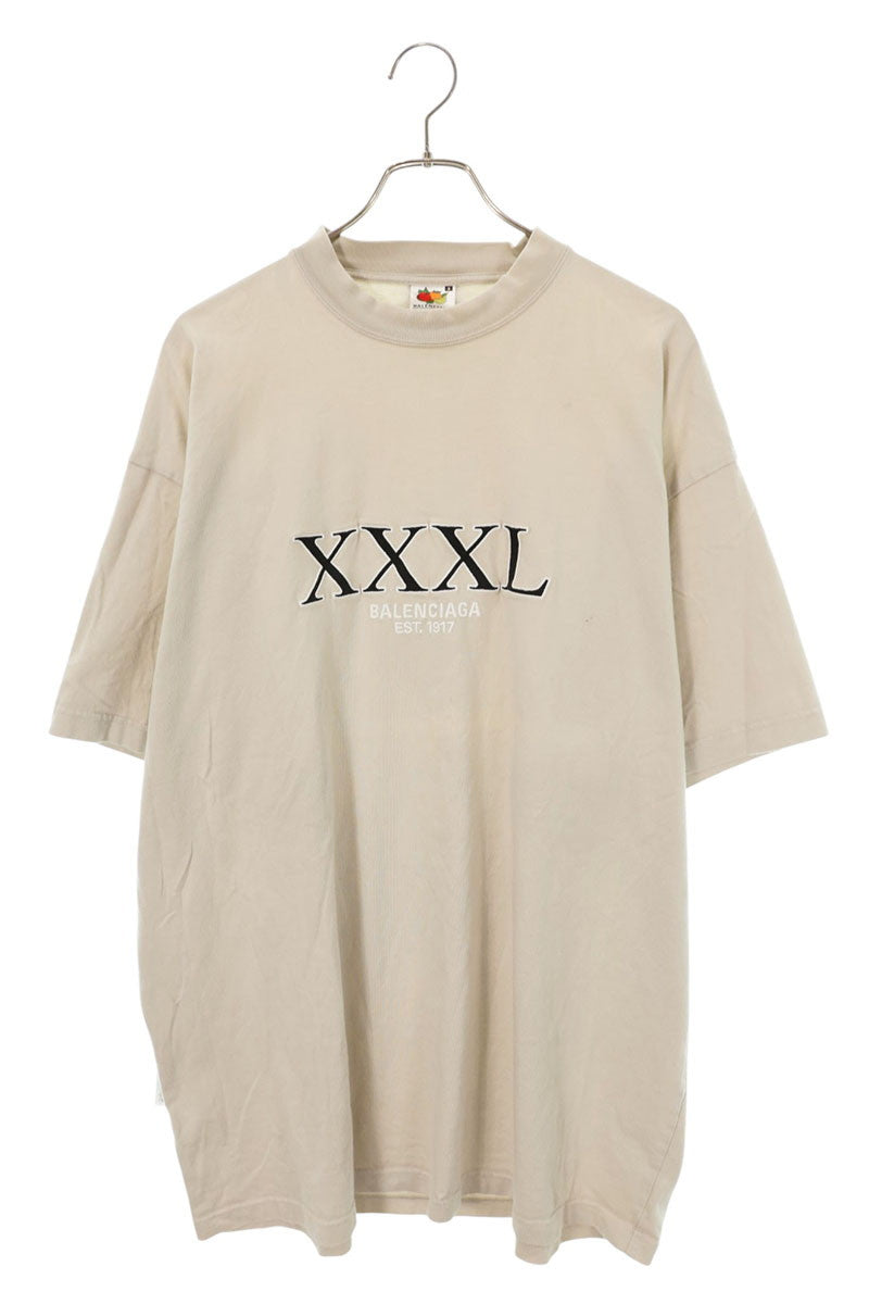BALENCIAGA Logo Embroidery Cotton T-Shirt Size 3