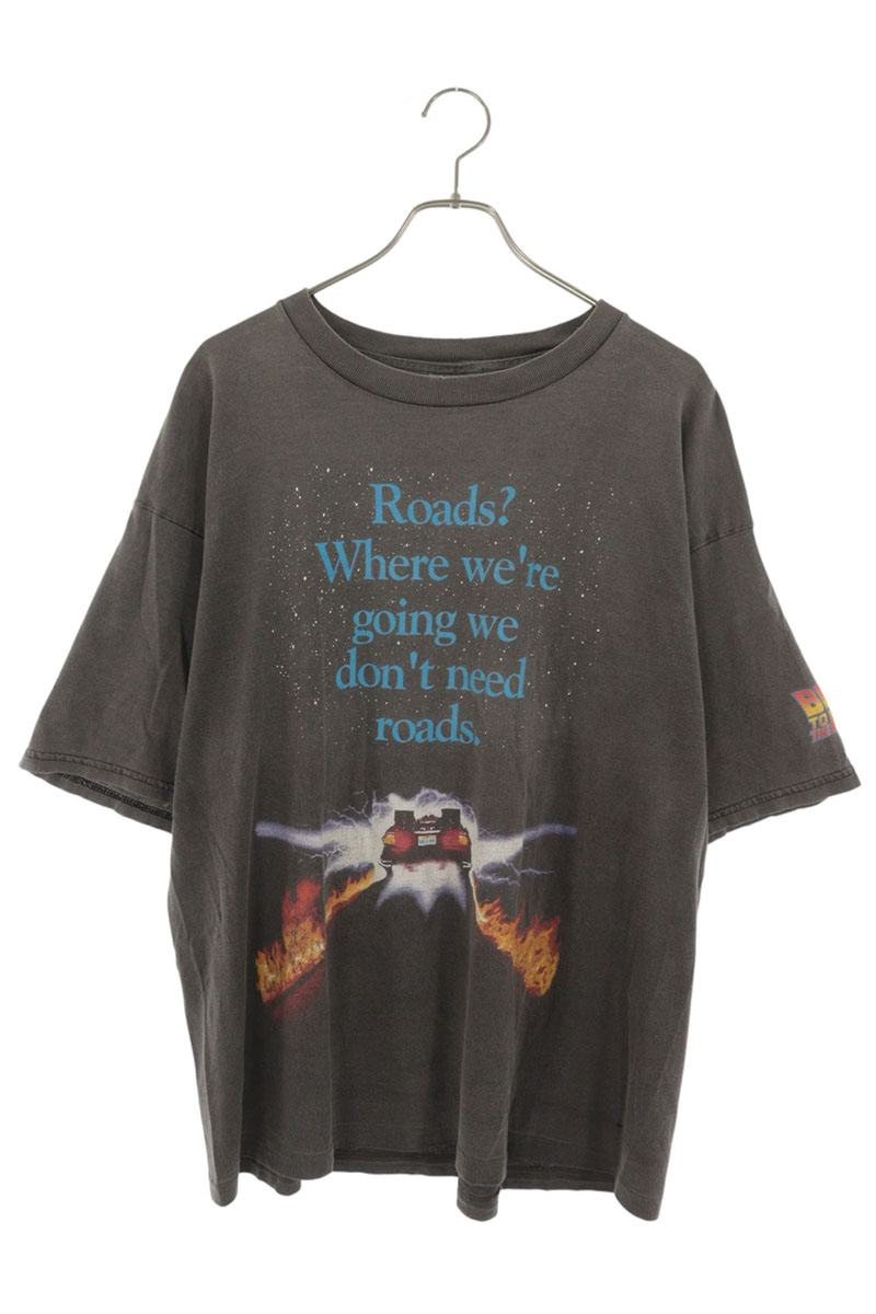 VINTAGE Back To The Future Movie Print T-Shirt Black Size L