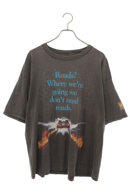 VINTAGE Back To The Future Movie Print T-Shirt Black Size L