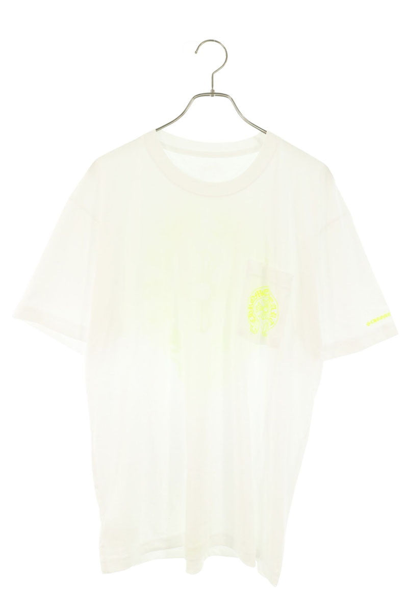 Chrome Hearts Back Horseshoe Print White Yellow T-Shirt Size XL