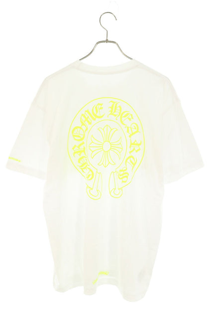 Chrome Hearts Back Horseshoe Print White Yellow T-Shirt Size XL