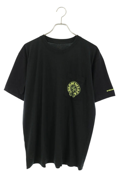 Chrome Hearts Back Horseshoe Print Black Yellow T-Shirt Size L