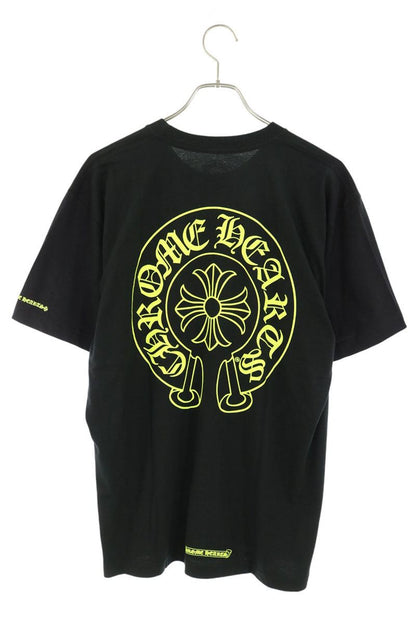 Chrome Hearts Back Horseshoe Print Black Yellow T-Shirt Size L