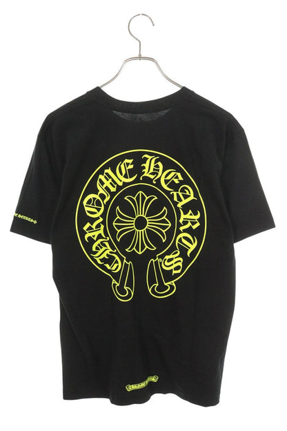 Chrome Hearts Back Horseshoe Print Black Yellow T-Shirt Size M