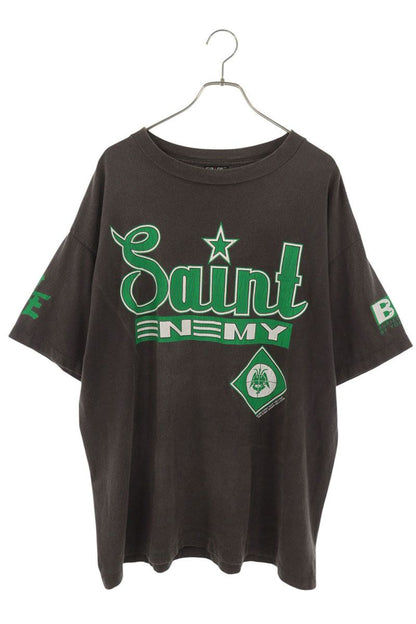 SAINT MICHAEL Enemy Print Vintage T-Shirt Grey Size XL