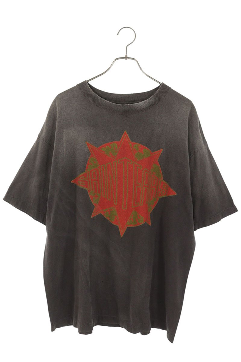 SAINT MICHAEL x DENIM TEARS Logo Print T-Shirt Grey Size L