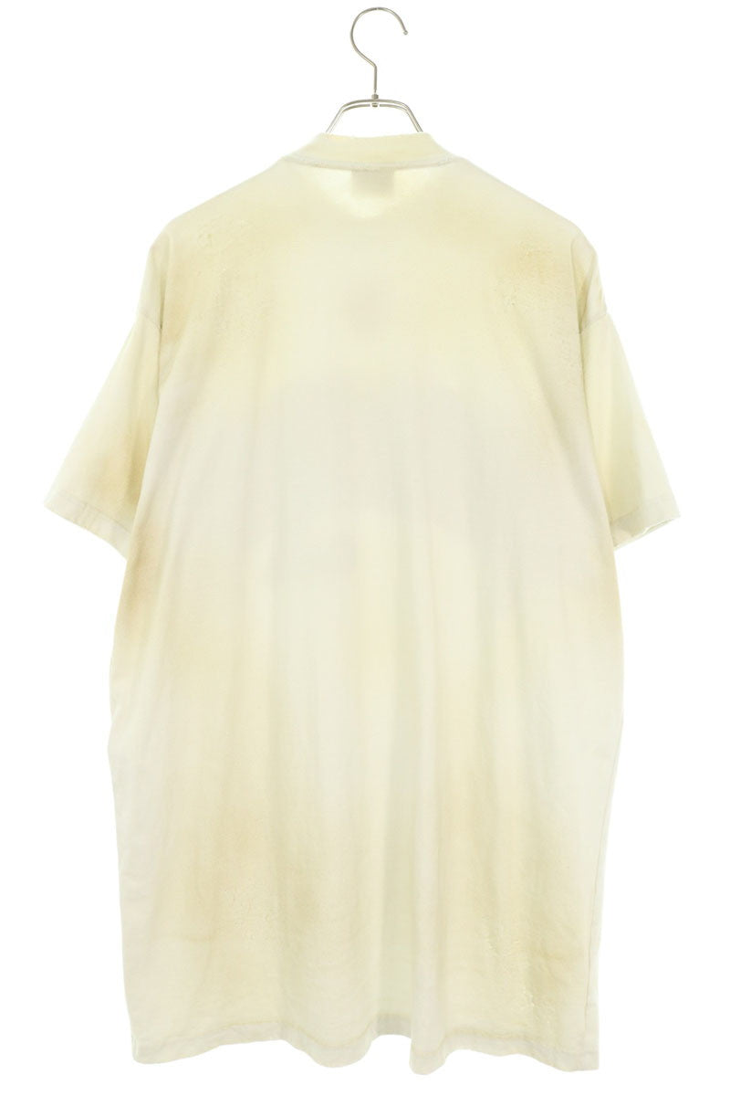 BALENCIAGA Distressed Dust Process T-Shirt White Size 1