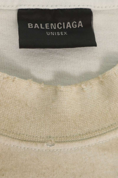 BALENCIAGA Distressed T-Shirt White Size 3