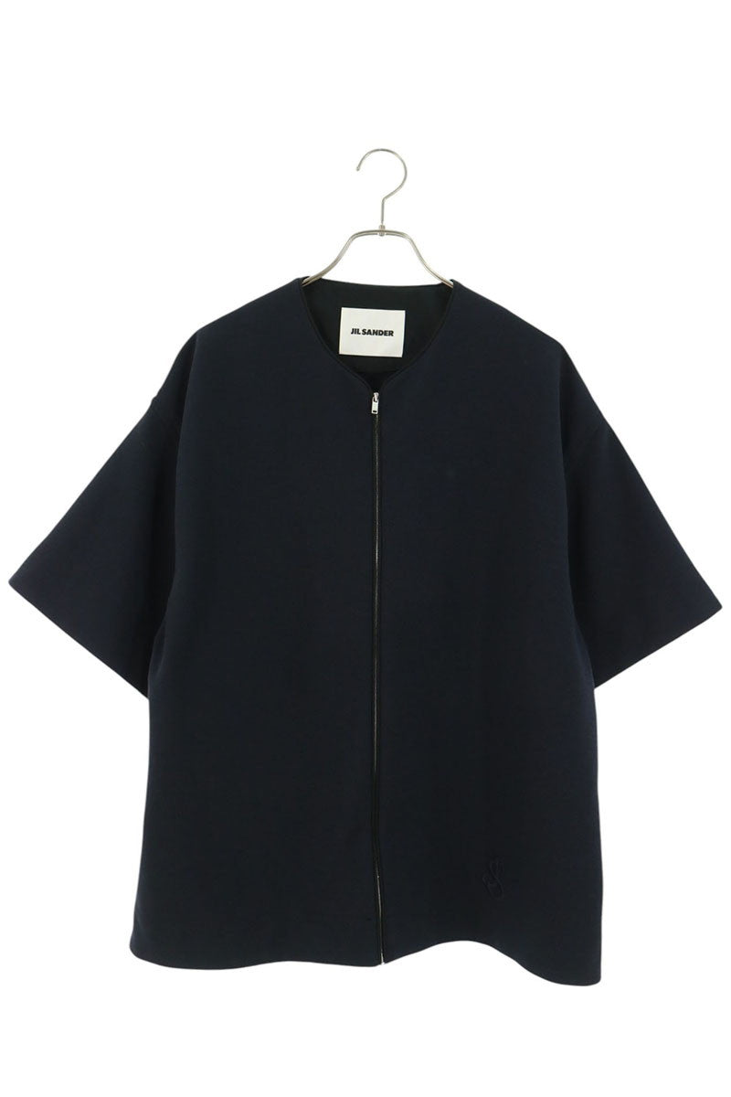 JILSANDER 26SS Zip Crewneck T-Shirt Dark Navy Size 50
