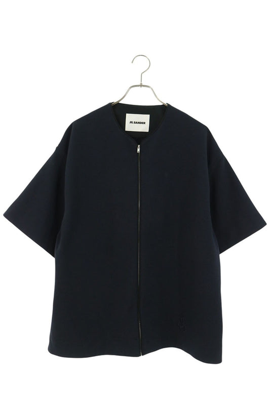 JILSANDER 26SS Zip Crewneck T-Shirt Dark Navy Size 50