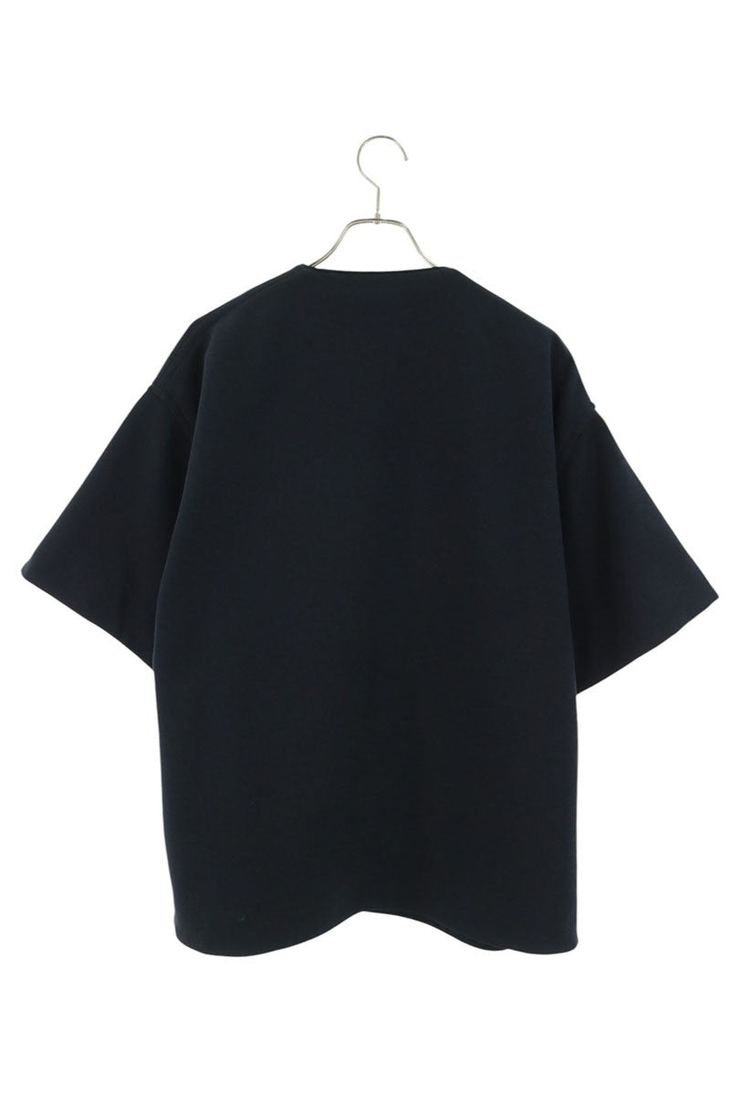 JILSANDER 26SS Zip Crewneck T-Shirt Dark Navy Size 50