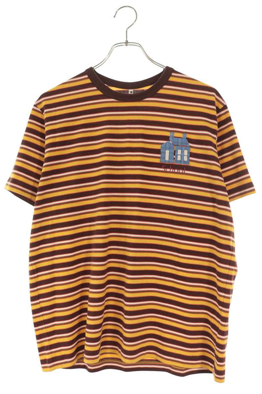 KHOKI 26SS Embroidered Stripe T-Shirt Size 2