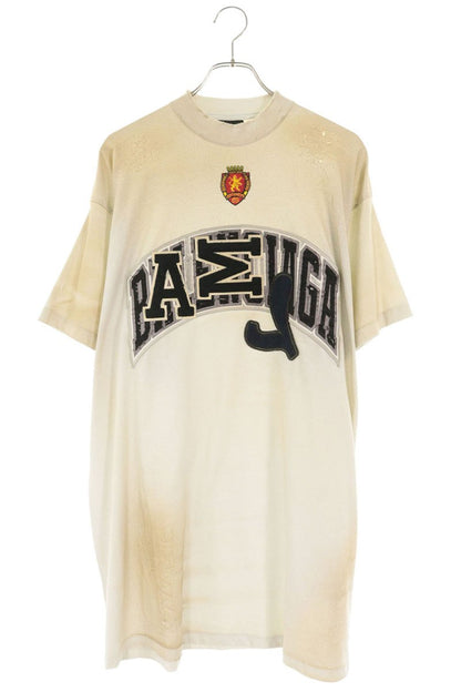 BALENCIAGA Distressed Patch T-Shirt White Size 1