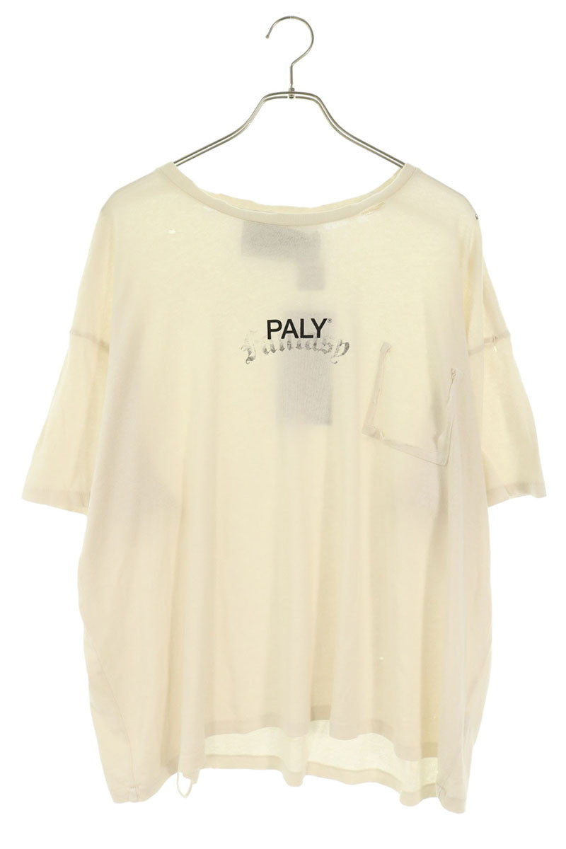 Paly Hollywood Core Logo Distressed T-Shirt White Size XL