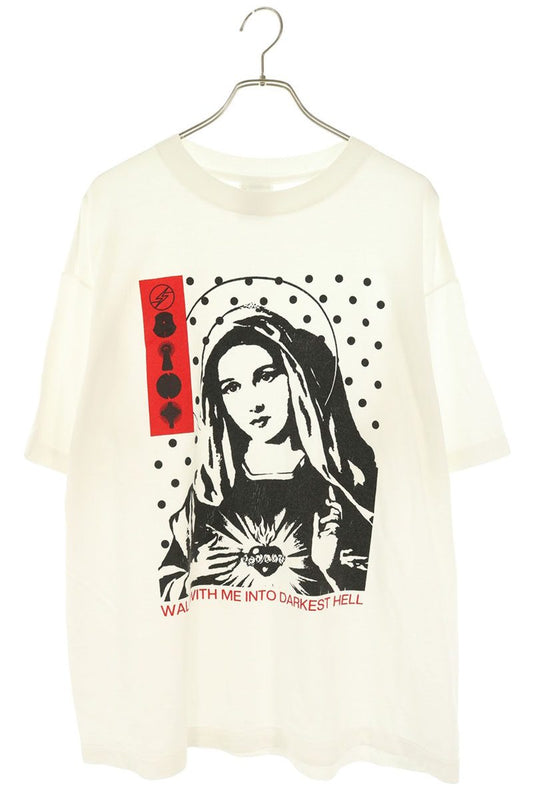 SAINT MICHAEL 25AW Maria Print T-Shirt White Size L