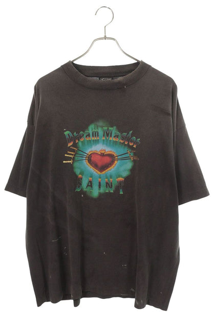 SAINT MICHAEL 26SS Heart Print Vintage T-Shirt Black Size XL