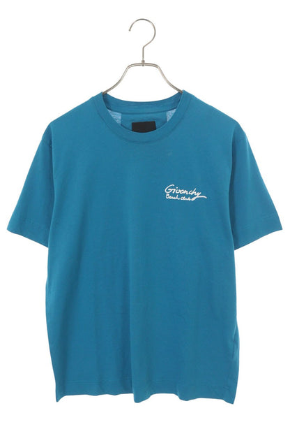 GIVENCHY Graphic Cotton T-Shirt Blue White Size S
