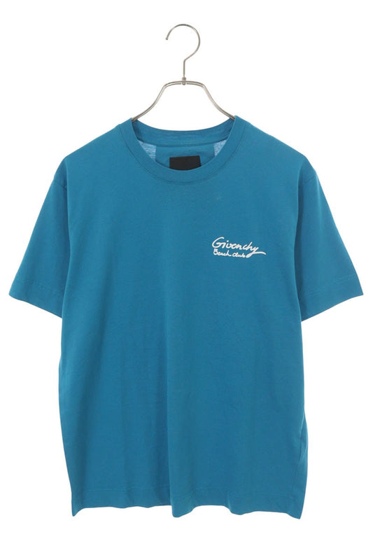 GIVENCHY Graphic Cotton T-Shirt Blue White Size S