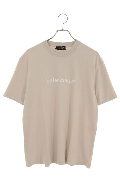 BALENCIAGA Front Logo Medium Fit T-Shirt Beige Size XS
