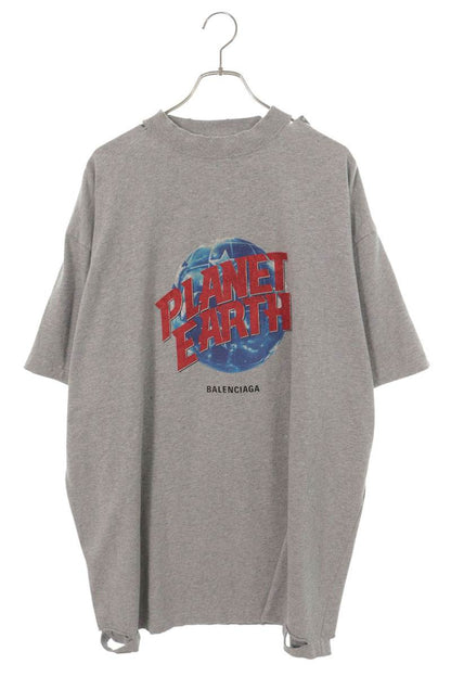 BALENCIAGA Planet Earth Oversized T-Shirt Gray Size 4