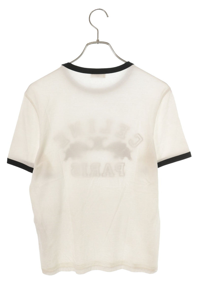 CELINE 25AW Logo Animal Ringer T-Shirt White Black Size XS