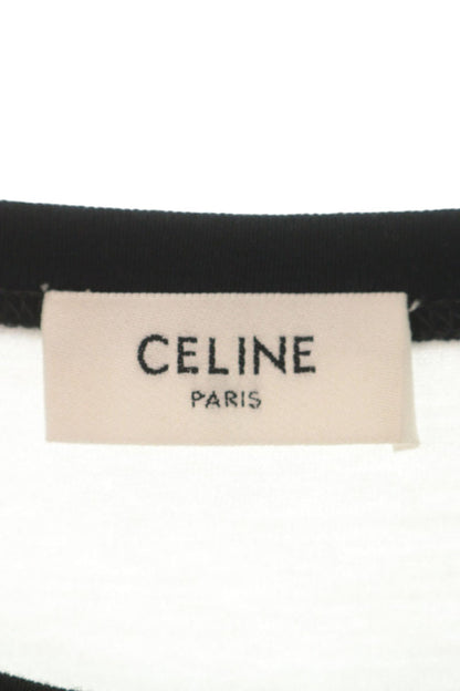 CELINE 25AW Logo Animal Ringer T-Shirt White Black Size XS