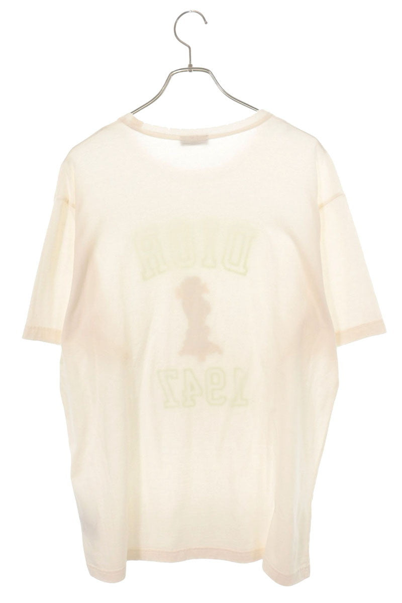 DIOR Bobby Logo Distressed T-Shirt White Green Size L