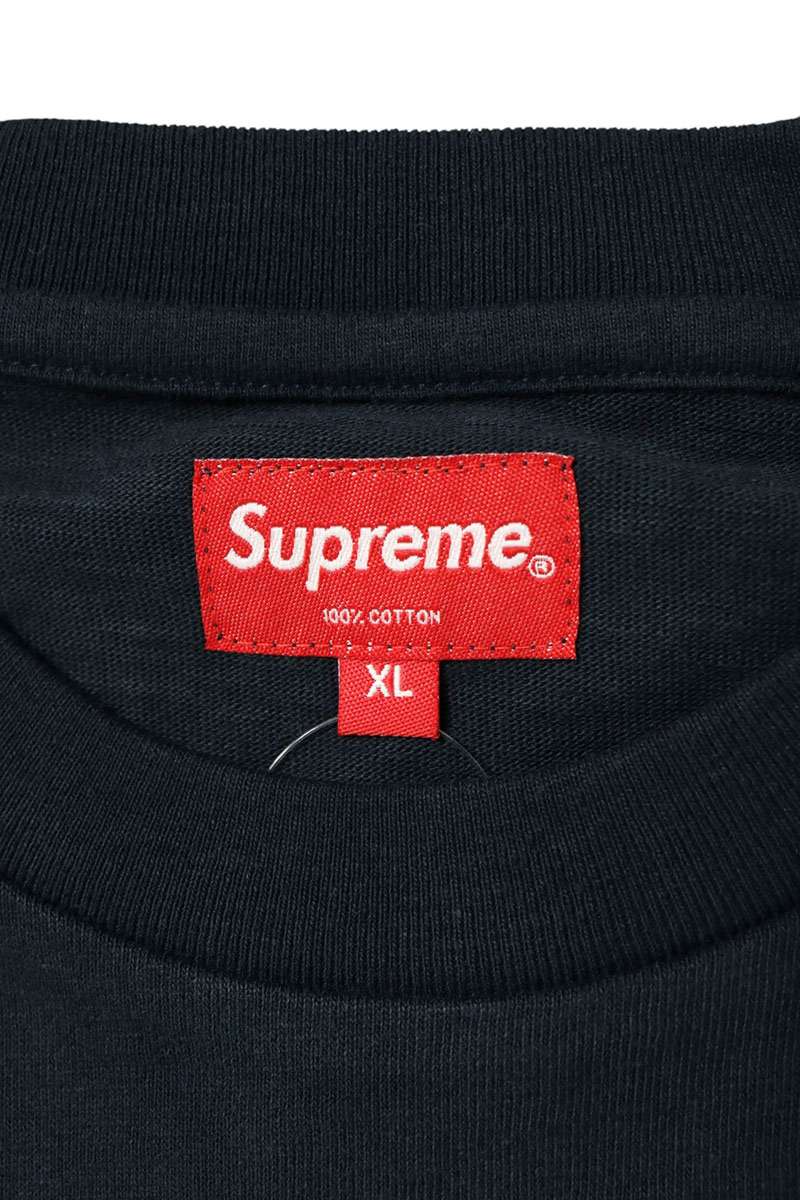 SUPREME S S Pocket Cotton T-Shirt Navy Size XL
