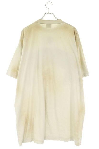 BALENCIAGA Distressed Patch T-Shirt White Size 4